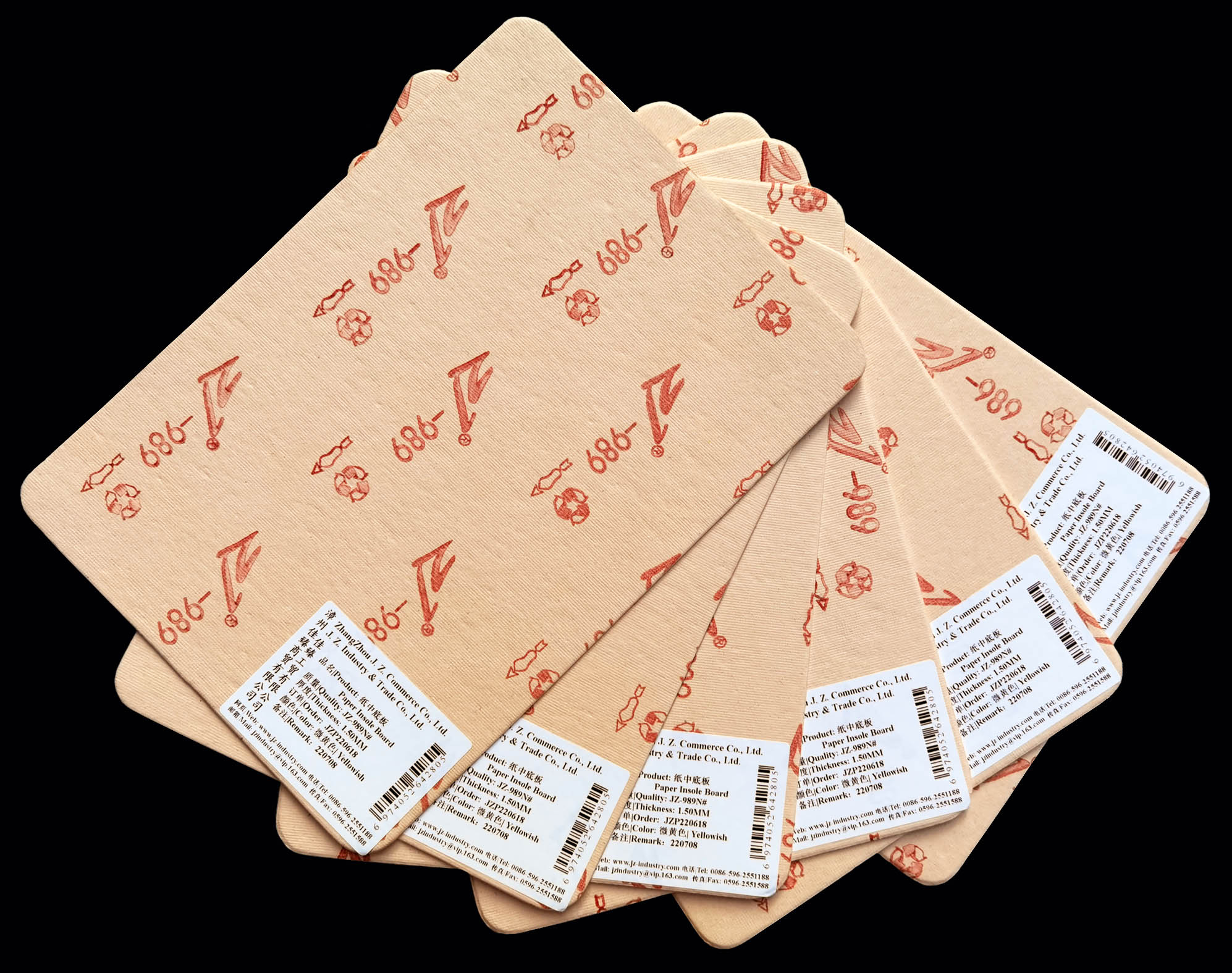 Jz-989N Paper Insole Board - Color: Natural