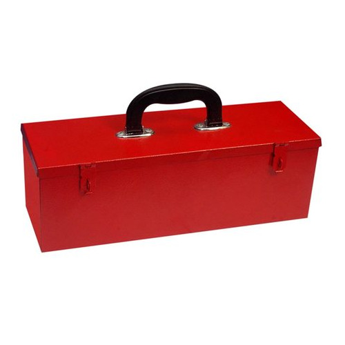 Metal Tool Box 16X5X5.5 Inch - Color: Red