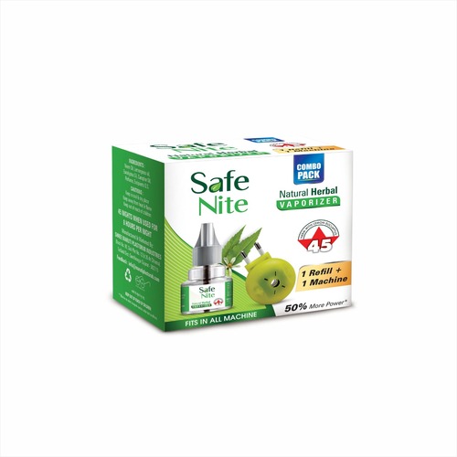 Herbal Mosquito Repellent Liquid Vaporizer - 45 ml with Neem Tulsi and Eucalyptus Oil | Advanced Knockdown Formula, 45 Nights Duration, Plug-In Device Compatible