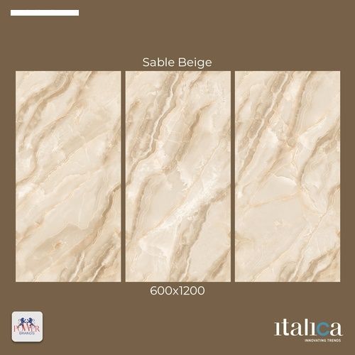 Acid-Resistant Sable Beige Digital Vitrified Tiles For Flooring, Size 600X1200 Mm, Thickness 9Mm