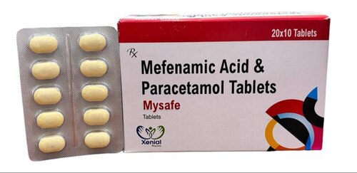 Mefenamic Acid & Paracetamol Tablets - 20x10 Tablets Pack Size Light Yellow Color | Cool & Dry Storage Recommended for Pain Relief General Medicines
