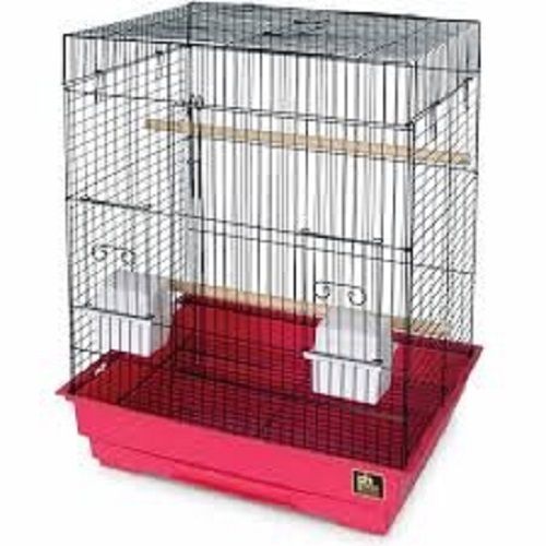 Durable, Steel Wire White Powder Coat Beautiful White And Red Color Pet Cage For Pet Birds