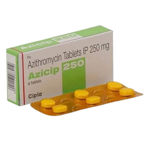 Azicip Azithromycin Tablets, Strength 250 Mg Packaging Size 1 X 6 Expiration Date: 12 Months