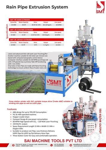 Automatic Rain Pipe Plant With Production Capacity Of 160kg/Hr And 1 Year Of Warranty