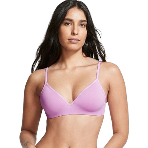 Ladies Ultimate Cotton Wireless Plain Pink Bra