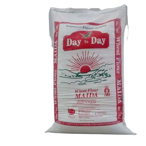 Egyptian Wheat Flour Maida - 50kg Thick Weather-Resistant Bags | Food Grade 99% Purity Custom Packaging Available 9 Months Shelf Life