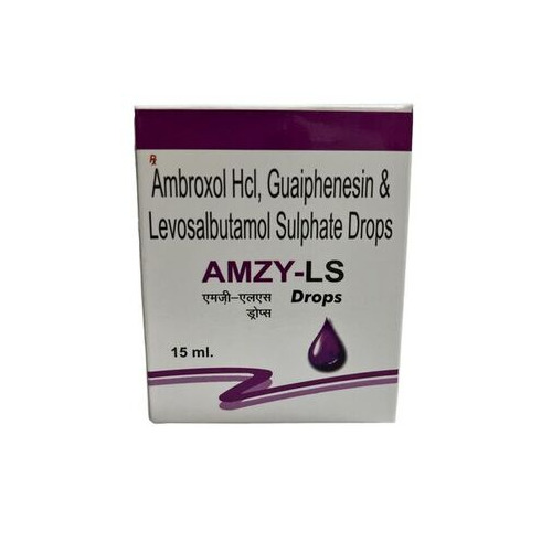 Amzy-LS Syrup - 15 ml for Kids Cough Relief with Mucus | Ambroxol HCl Guaifenesin & Levosalbutamol Sulphate Liquid Form 24 Months Shelf Life