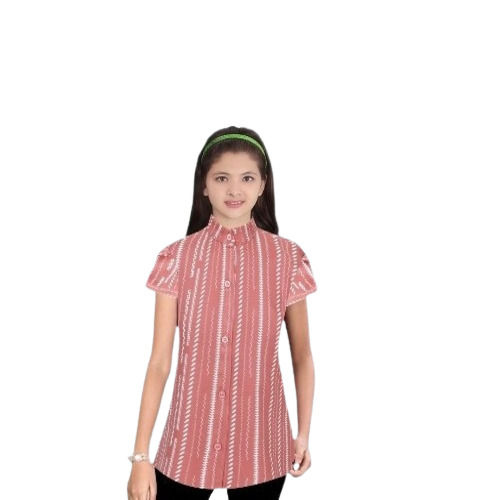 Multi Colour Half Sleeves Casual Printed Girls Tops