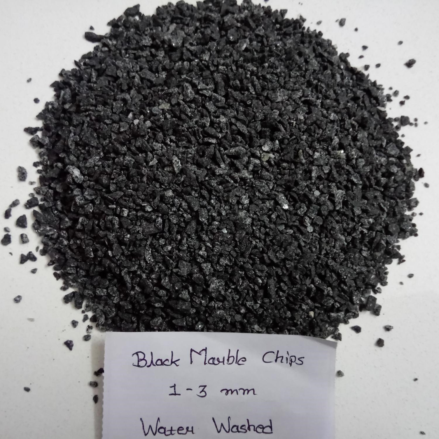 Jet Black Granite And Black Natural Color Marble Crushed Chips 1-3 Mm - Size: Vary