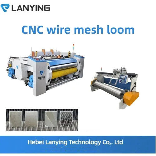 Metal Wire Mesh Weaving Machine - Color: White And Blue