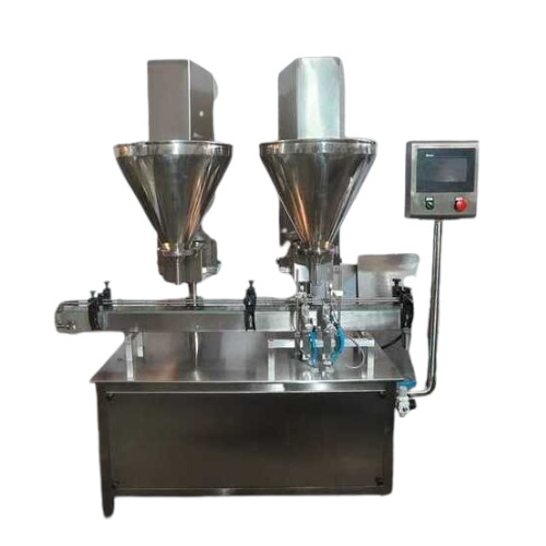 Ss Automatic Double Head Powder Filling Machine - Color: Silver