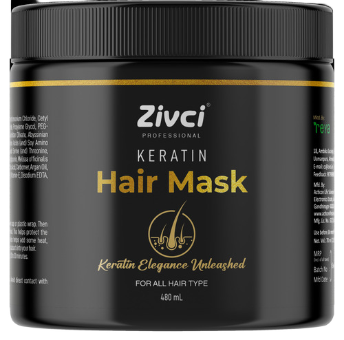 Vegan Sulfate Free Keratin Hair Mask - Herbal Cream for All Hair Types | Removes Impurities, Unclogs Pores, Moisturizes, Reduces Dandruff, Enhances Shine