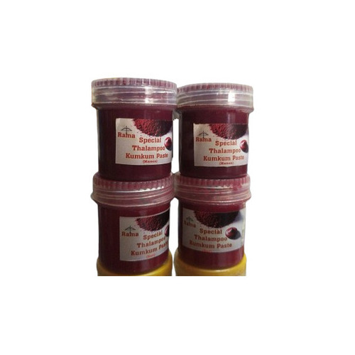 Puja Items Thalampoo Manjal Haldi Kumkum Paste - Color: Maroon