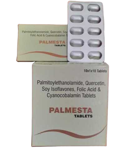 Palmitoylethanomide Quercetin Soy Isoflavones Folic Acid Cyanocobalamin Tablets - Medicine Type: Dietary Supplement