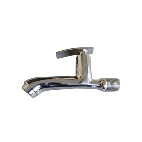 4.5 Inch Brass Long Body Bib Cock - Color: Silver