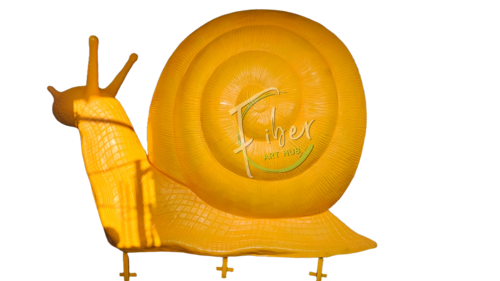 Big Frp Snail Statue - FRP, Standard Size, Yellow | Handmade Design, Water Repellent, Crack Proof Body, Indoor Outdoor Use