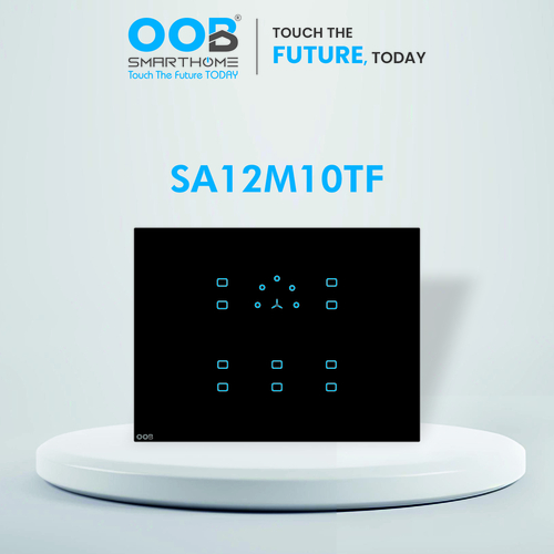Nubee Home Automation Touch Switch Sapphire Series Sa12M10Tf - Color: Black & White