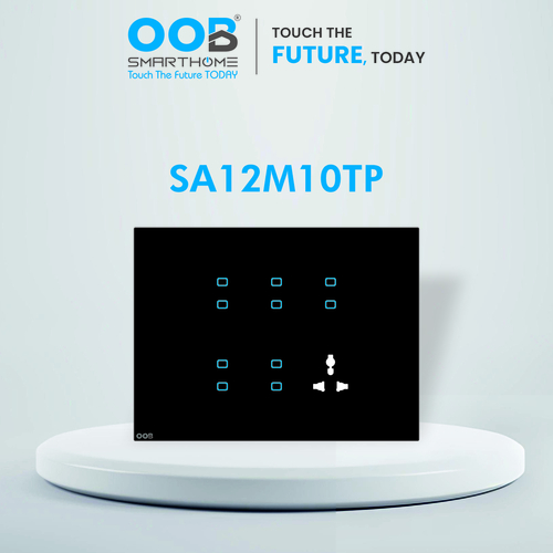 Nubee Home Automation Touch Switch Sapphire Series Sa12M10Tp - Color: Black & White