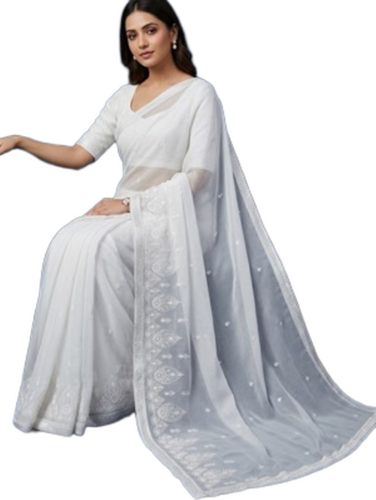 Casual Ladies Embroidery Sarees - Fabric Type: Art Silk