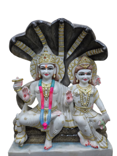 Marble Lord Vishnu Jodi Statue