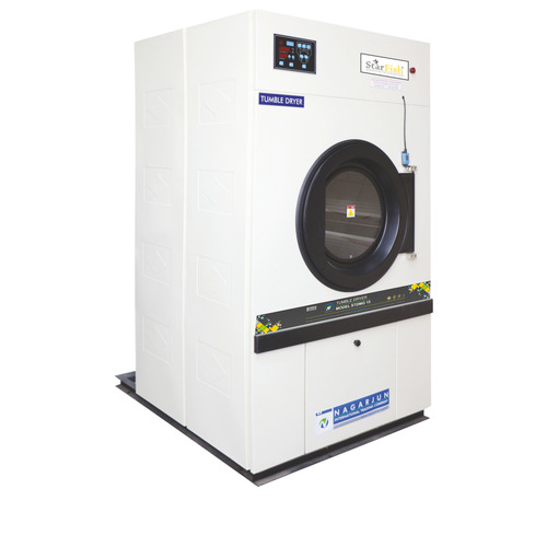 Industrial Drying Tumbler - 15kg Capacity Silver Finish | Stainless Steel Inner Cylinder Front Loading Automatic Operation Energy Efficient Design Dual Motors Anti-Wrinkle Rumble Mechanism