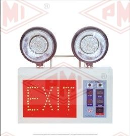 PMI Twin Beam Industrial LED Emergency Lights - Energy Efficient Dual Functionality, Continuous Exit Text Illumination