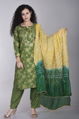 Ladies Bandhani Dupatta Cotton Kurtis