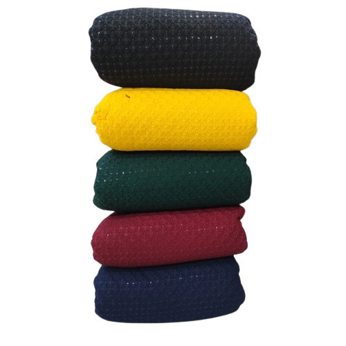 Multicolor Plain Chikan Embroidery Fabric With Bright Colors