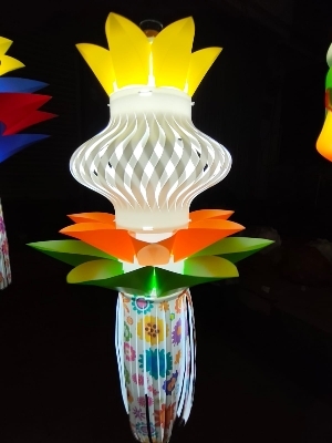 Lotus Matki Diwali Kandil Decorative Lamp - Color: Multicolor