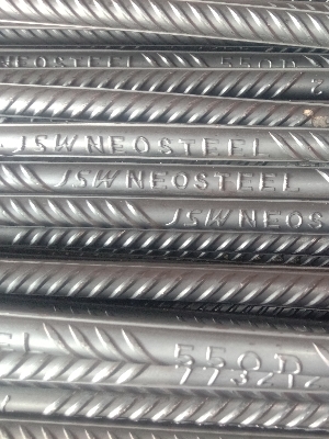 High Strength Jsw Neosteel 550 D Tmt Bars For Construction Work - Grade: 550D