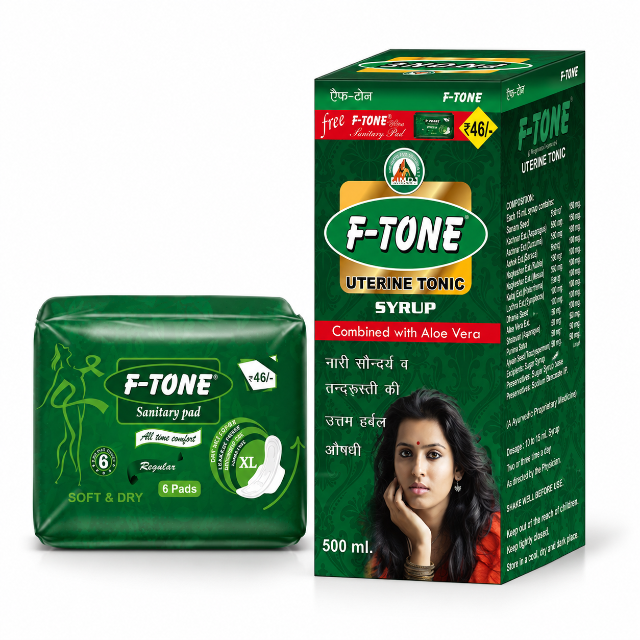 F-Tone Herbal Uterine Tonic - 500ml | Regularizes Menstrual Cycle, Alleviates Menopausal Symptoms, Supports Hormonal Balance, Enhances Digestive Health, Boosts Immunity, Relieves Uterine Pain, Soothes Urinary Tract, Improves Overall Female Wellness