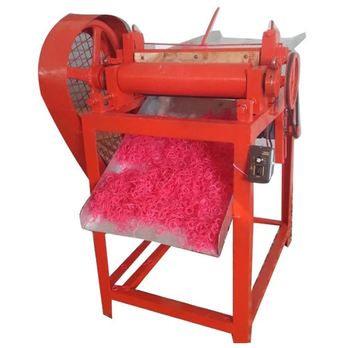 Rubber Band Cutting Machine - Mild Steel 24x16x48 Inch | Semi-Automatic 0.5 HP 26 Kg/hr Capacity 250 Kg Weight
