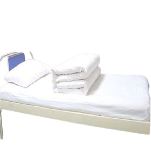 Plain White Hospital Bed Sheets - Cotton, Full Size 100x150 cm, Breathable Fabric | Durable, Easy to Clean, Hygienic for Healthcare Settings