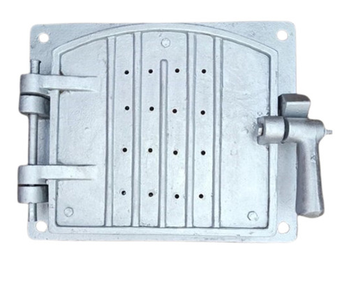 Cast Iron Furnace Doors - 450x540x300 mm Grey Polished Finish | High Efficiency Corrosion Shock Rust Heat Resistance