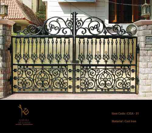 Designer Cast Iron Main Entry Gate For Residential Home, Villa