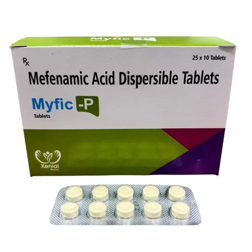 Myfic-P - Mefenamic Acid 100mg Dispersible Tablets | Safe, Effective Pain Relief, Sweet Taste, Rose Aroma, Designed for Child Health Care