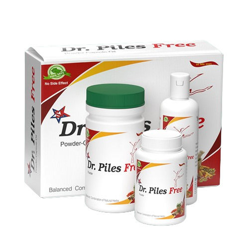 Dr Piles Free Herbal Piles Medicine Capsules, Powder & Oil Pack Set