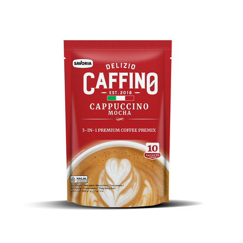 Caffino Kopi Latte Mocha - 200g Fresh Real Coffee & Milk Blend | 3-in-1 Indulgent Beverage Rich & Creamy Hot or Cold Enjoyment Perfect for Coffee Breaks