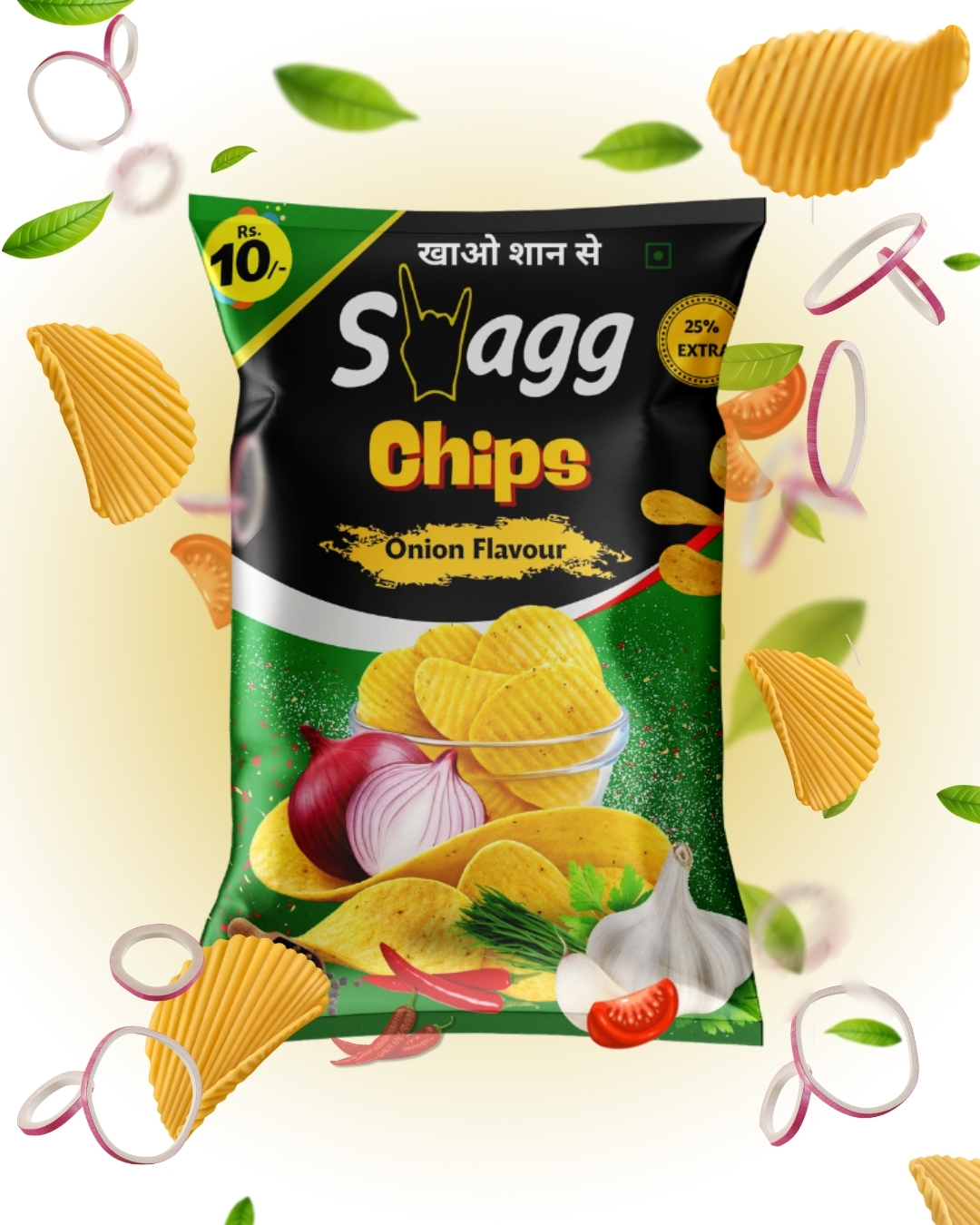 Onion Flavour Potato Chips - Gluten-Free, Vegetarian Snack with 12-Month Shelf Life, Salty Taste, Type-Baked Delight
