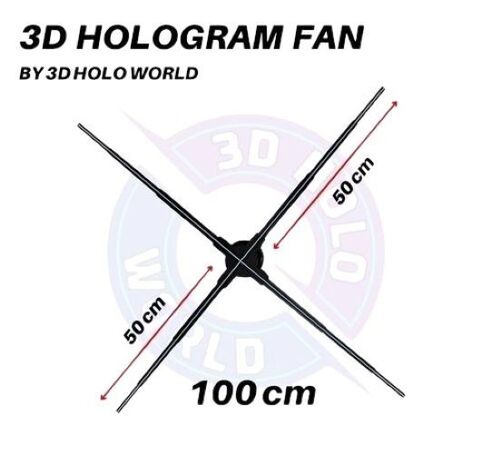 Holographic 3D LED Fan Display - 100cm Size, Black Color | Dynamic Eye-Catching Visuals, High-Resolution Image, Innovative Technology, Waterproof IP67