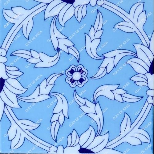 Blue Pottery Handprinted Tile