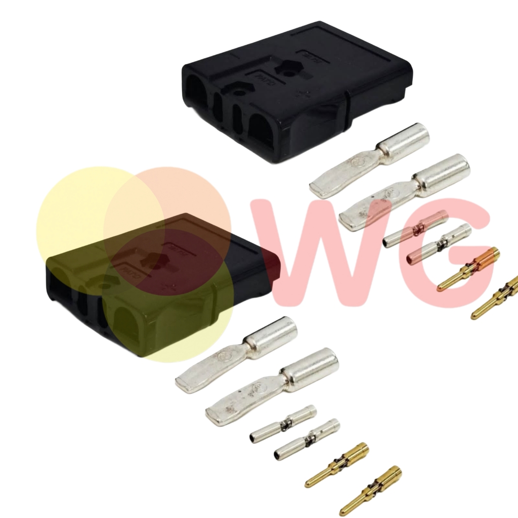 75A H/D 4+8 Ev Charging Connector Set - Color: Black & Silver