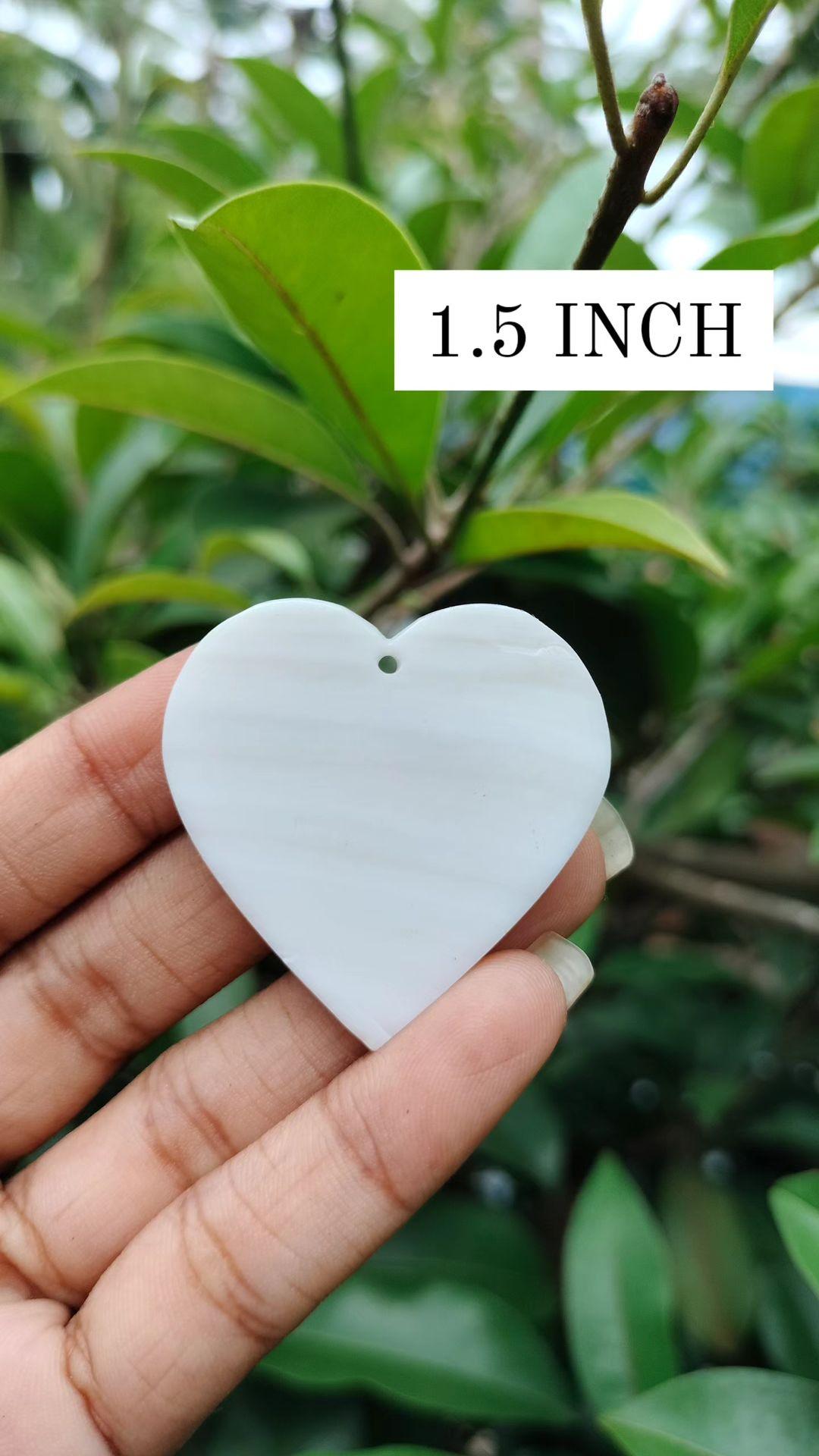 1.5 INCH - MOTHER OF PEARL SHELL HEART SHAPE