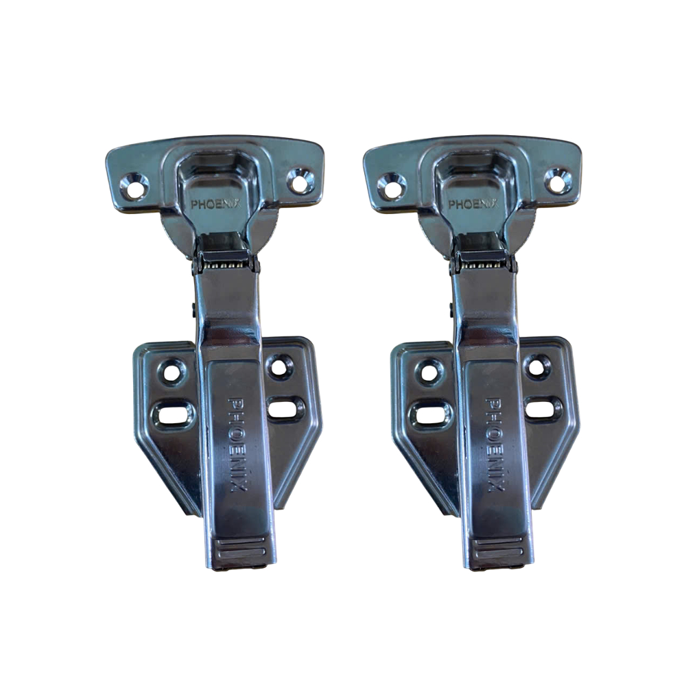 Phoenix 2D Soft Auto Close Hinge 0 Degrees With Clip - Color: Silver
