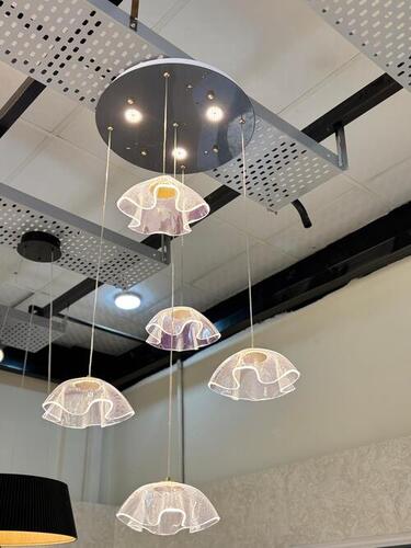 Aether Hanging Glass Chandelier - Color: Warm White Or Cool White (Depending On Led)