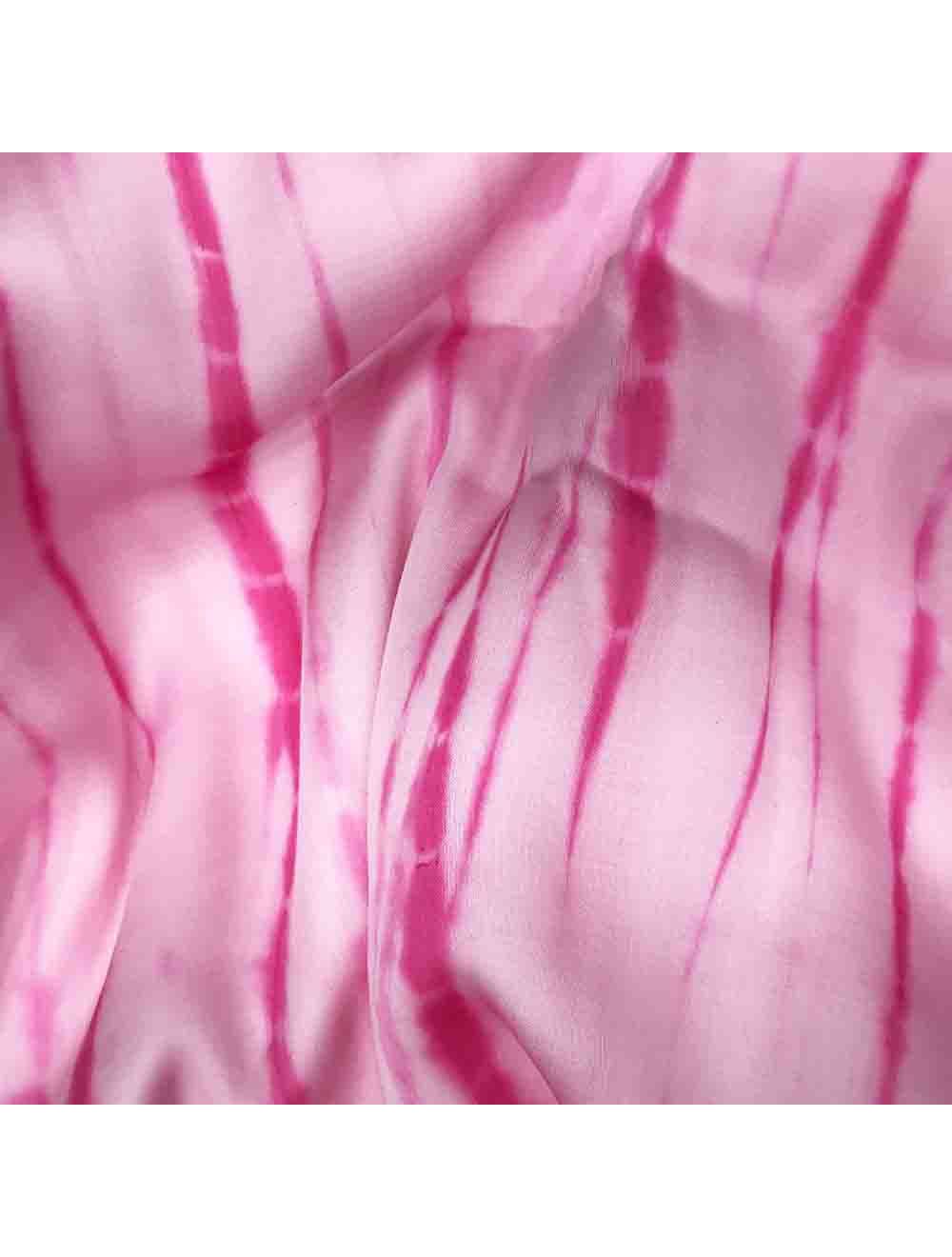 Pink Tye Dye Shibori Cotton Satin Fabric - Application: Ladies Dress
