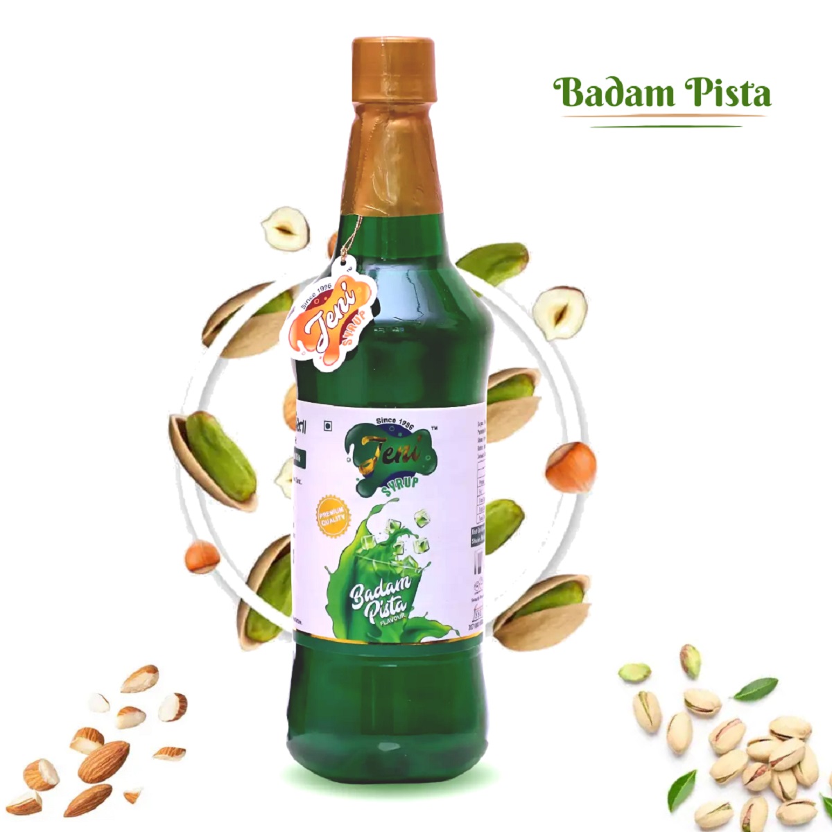 Premium Quality Badam Pista Sharbat Syrup 750Ml - Ingredients: 100% Sugar