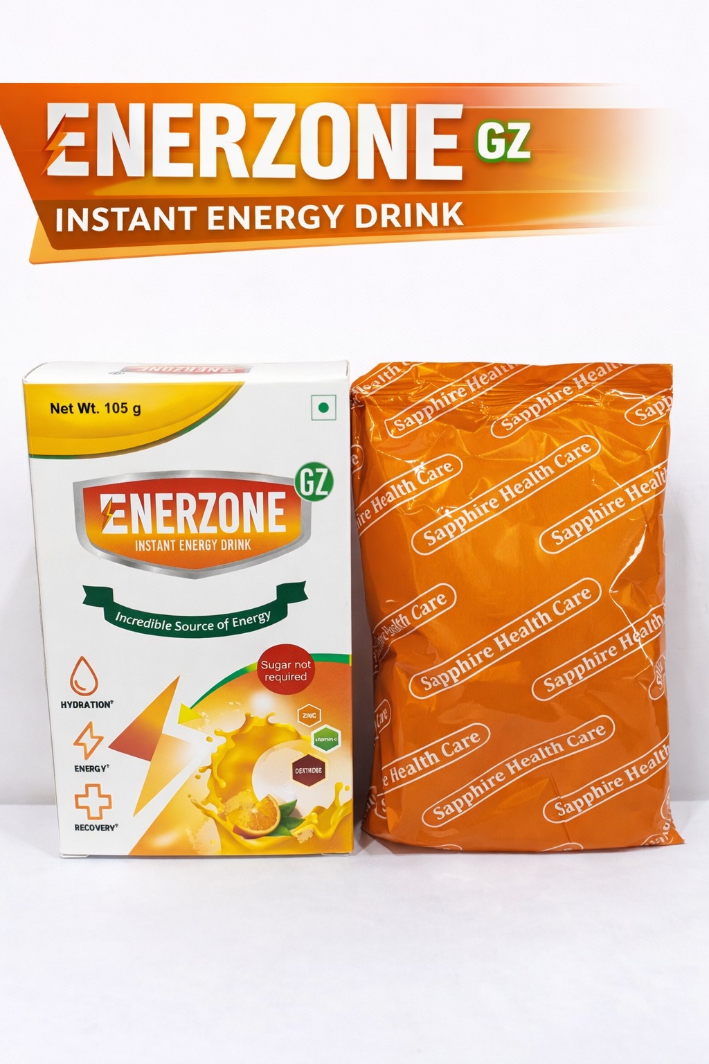 Enerzone - GZ - 105 gm - Ornage Flavour powder