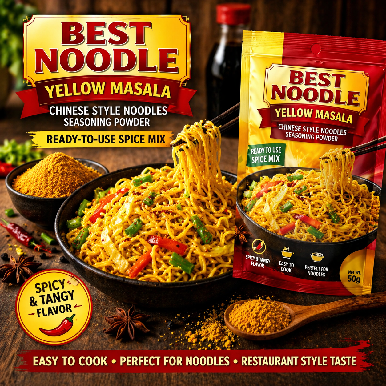 Ready to Use Noodle Yellow Masala Mix