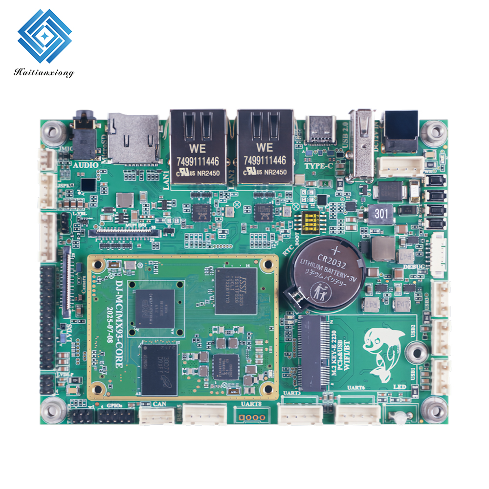 Single Board Computer Motherboard - Standard Size Green 118x88mm | NXP i.MX9352 Dual-Core Cortex-A55 1.7GHz 1GB LPDDR4 32GB eMMC EdgeLock Security Dual GbE LAN YOCTO Linux